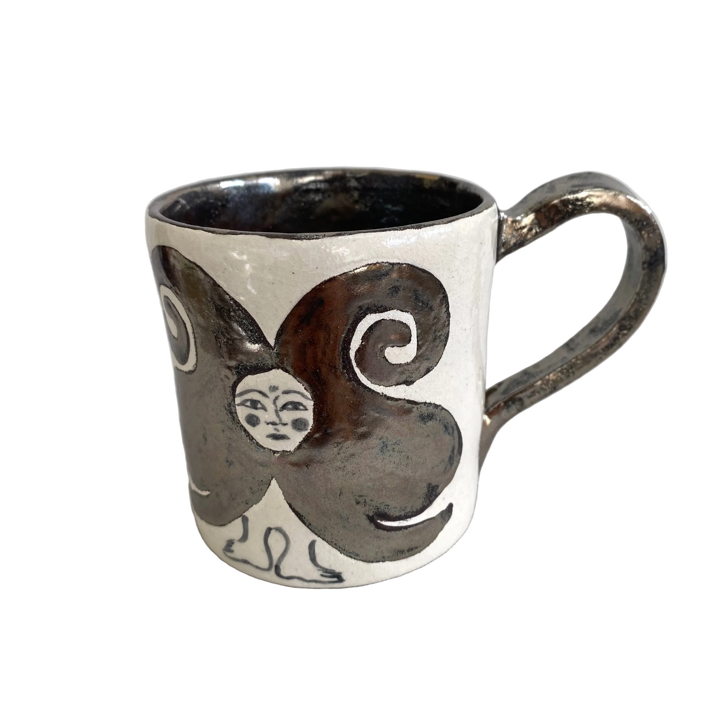 Angel in Chrome and White - Large Coffee Cup