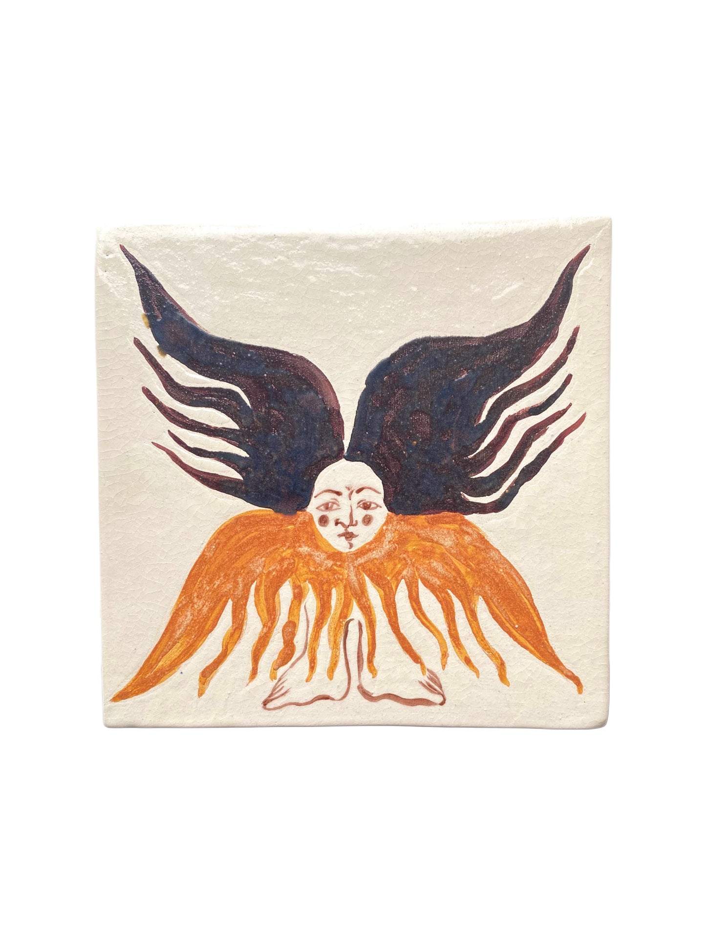 Angel in Orange and Ironstone - Ceramic Tile