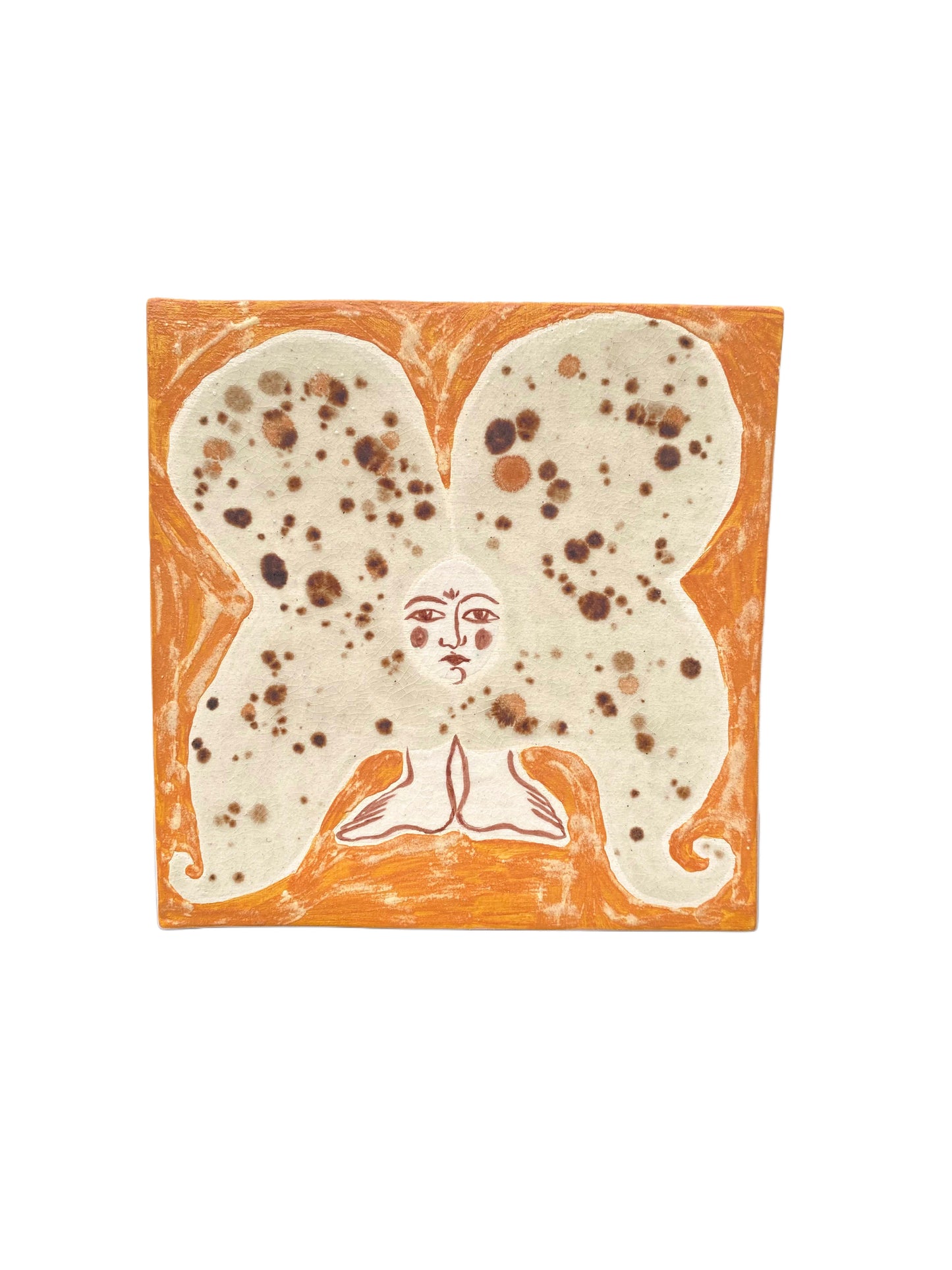 Angel in Orange and Brown - Ceramic Tile