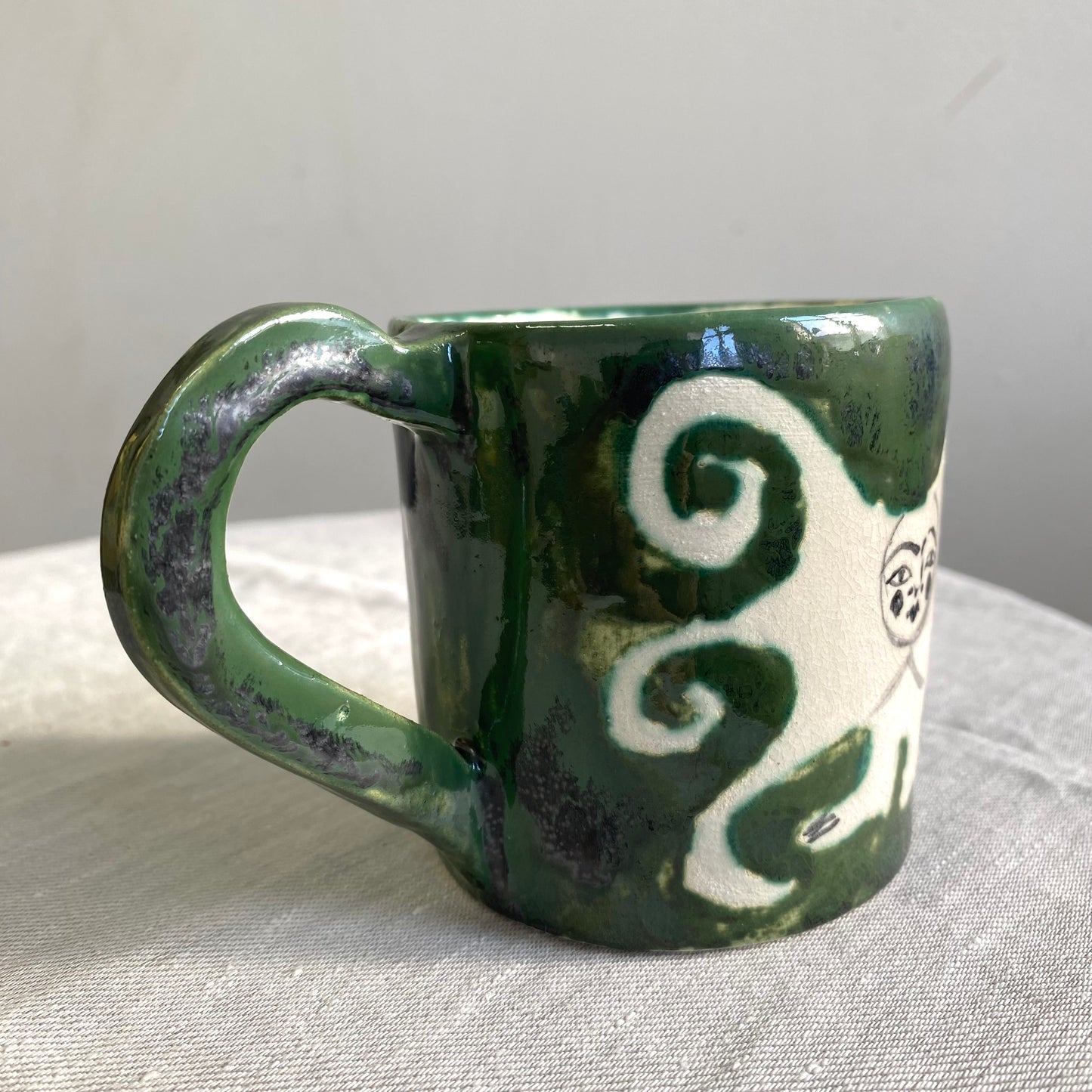 Angel in Green and White - Large Coffee Cup