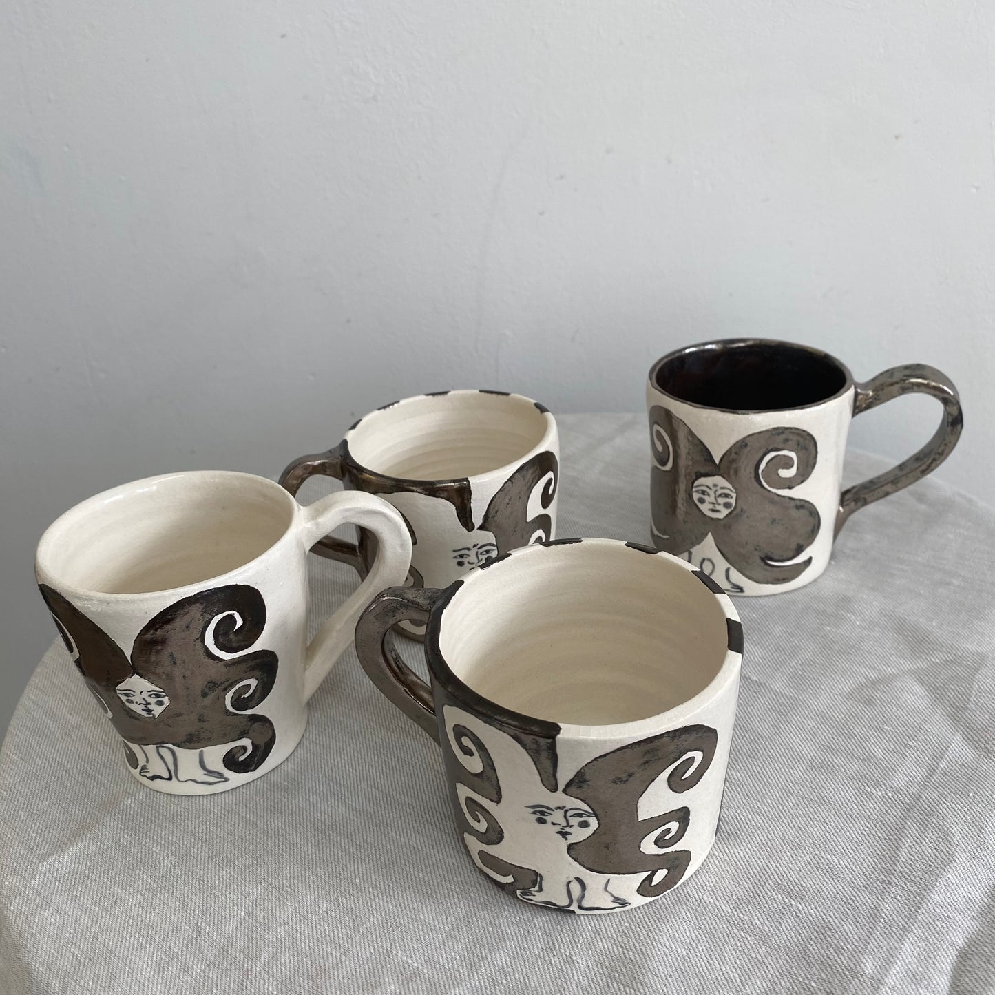 Angel in Chrome and White - Large Coffee Cup