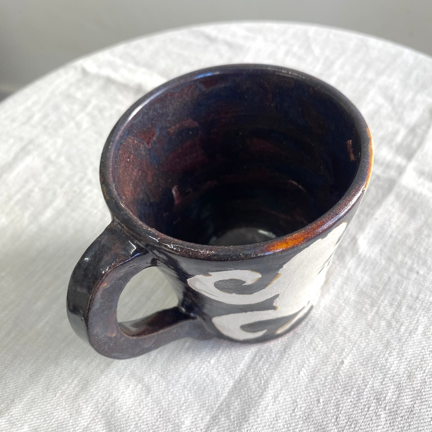 Angel in Dark Shimmering Purple and White - Large Coffee Cup