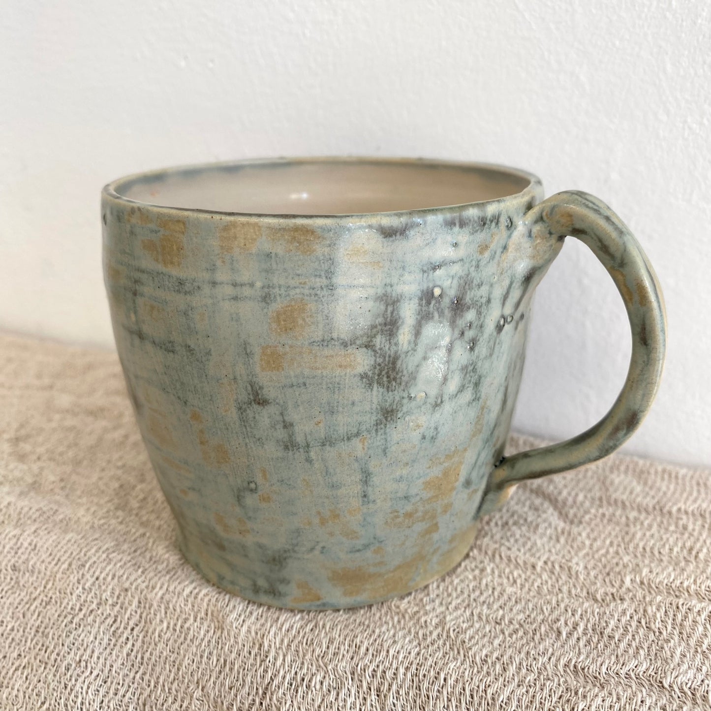 Angel in Light Blue and Metallic Black - Large Mug
