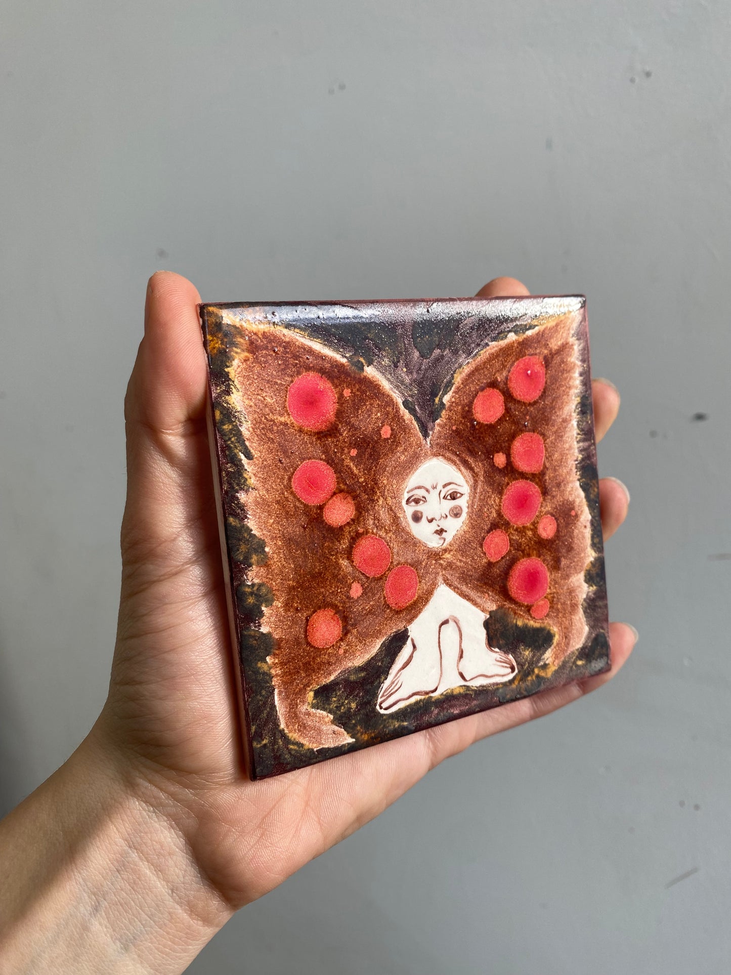 Angel in Aventurine and Dragons Breath - Ceramic Tile