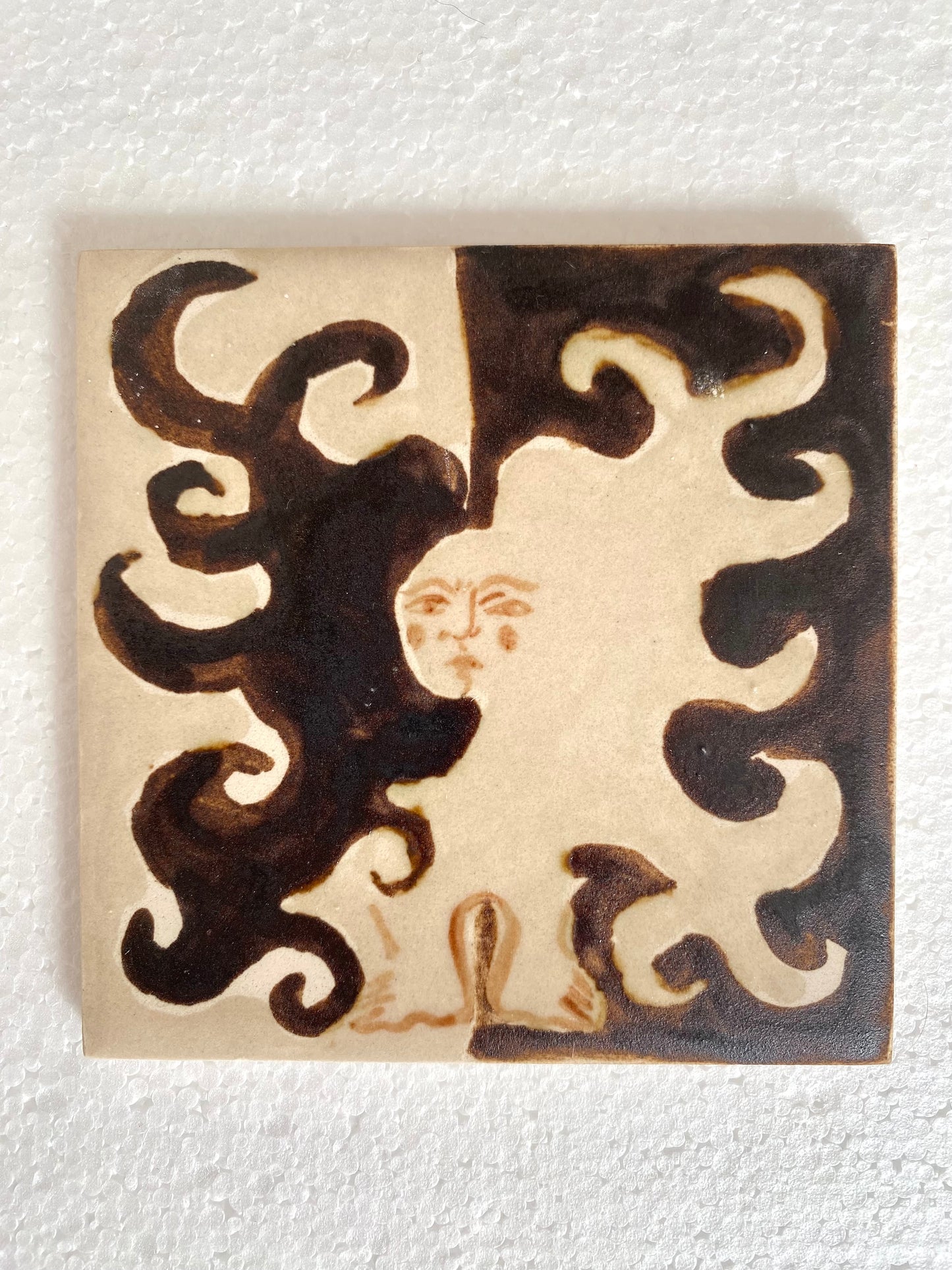 Angel in Shimmering Brown and White - Ceramic Tile