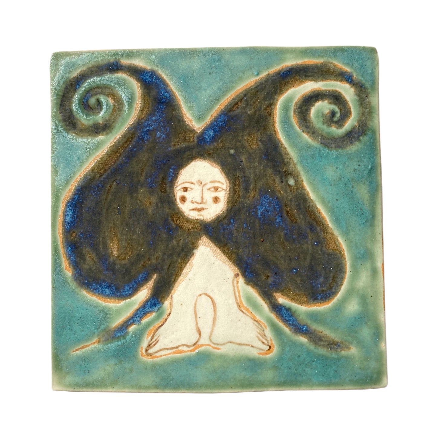 Angel in Black Shadow & Turmaline - Ceramic Tile