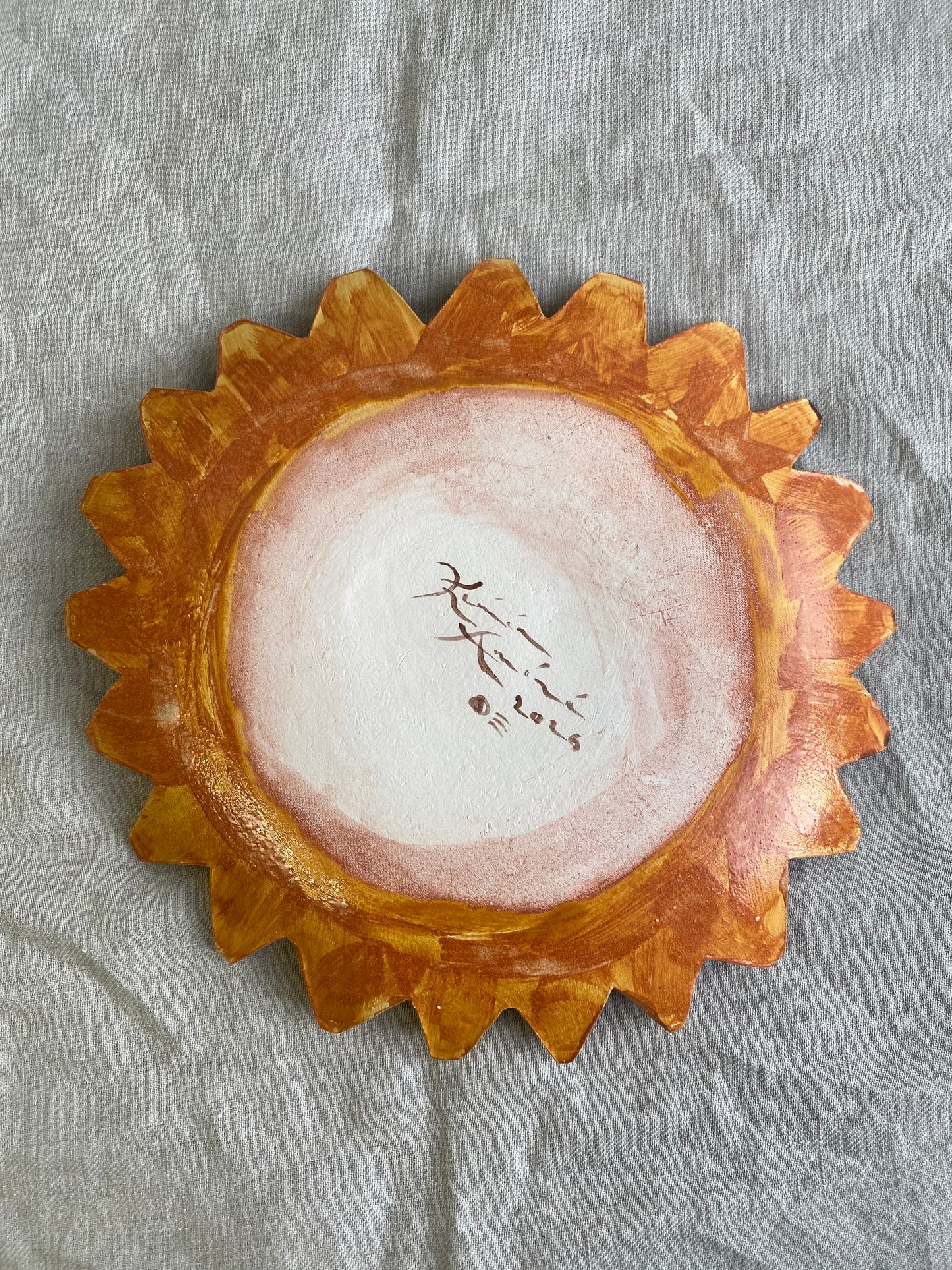 Sun Plate - Terracotta and Burgundy