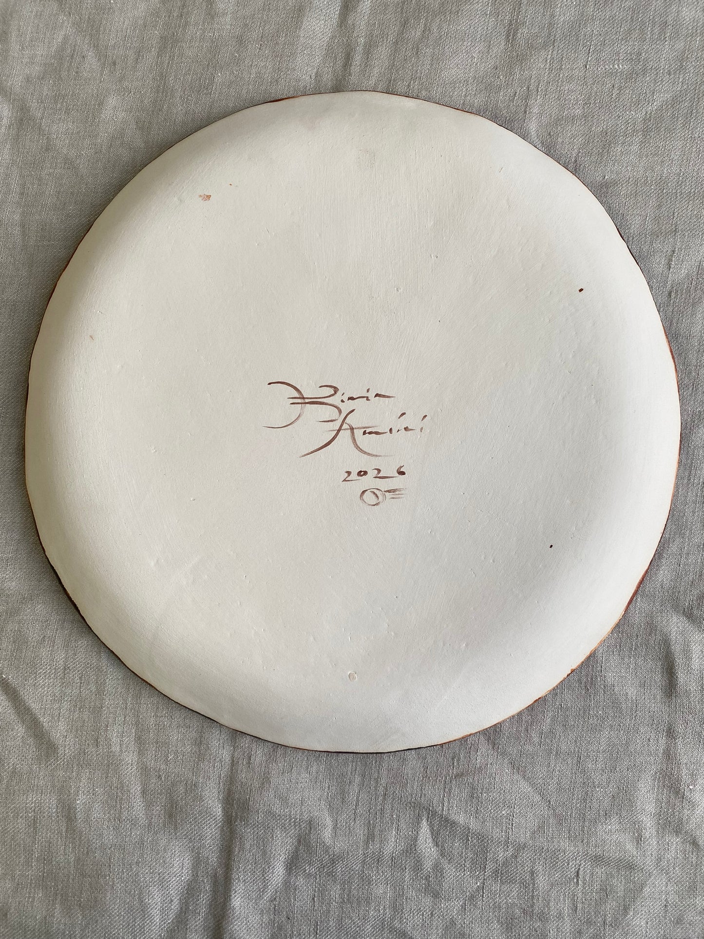 Flower Plate - Terracotta and Burgundy