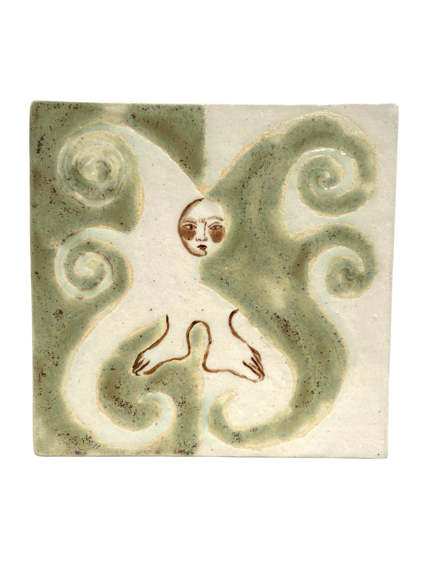 Angel in Soft Green - Ceramic Tile
