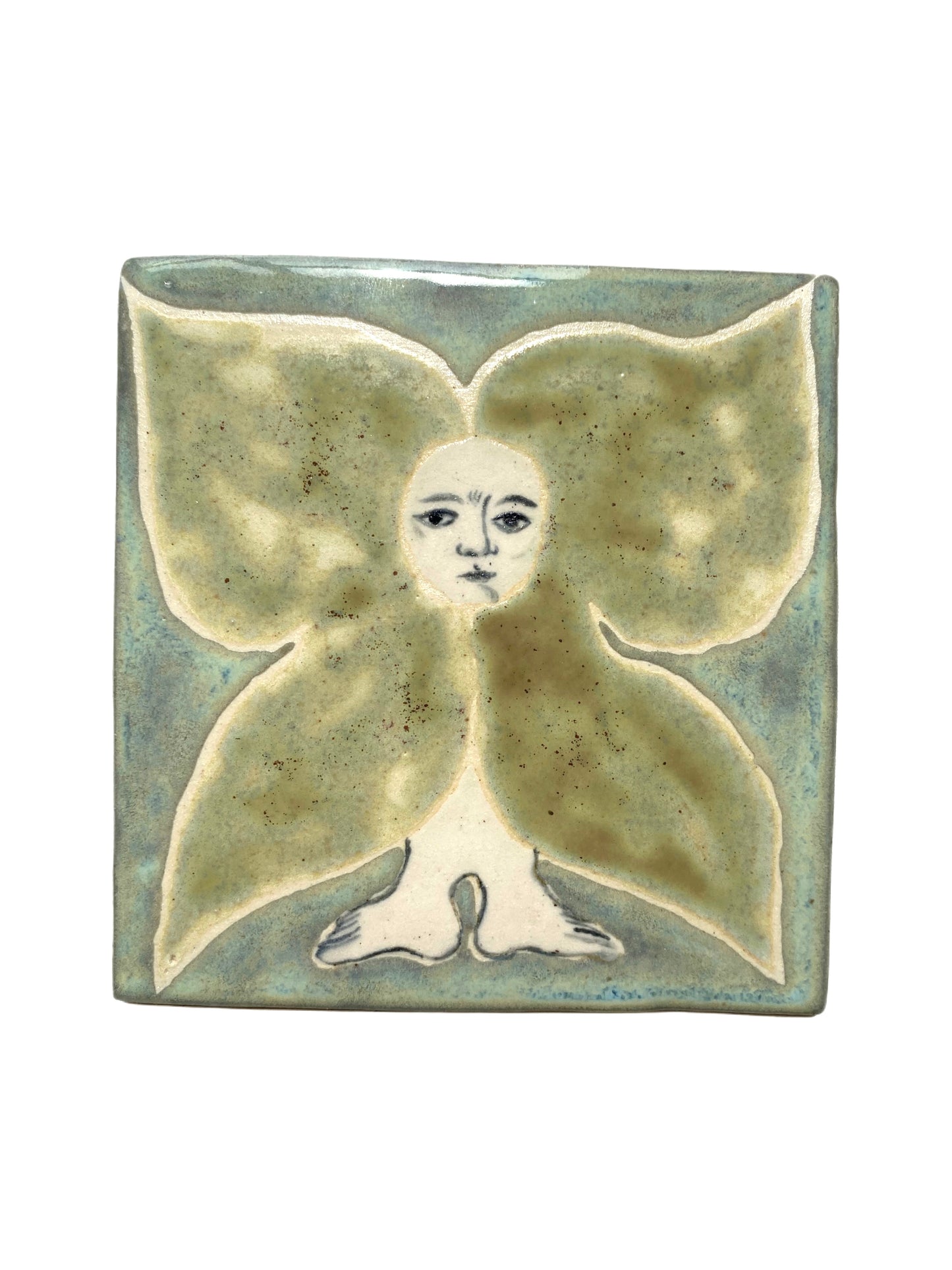 Angel in Green and Blue - Ceramic Tile