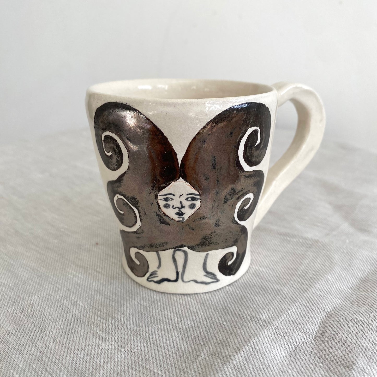 Angel in Chrome and White - Large Coffee Cup