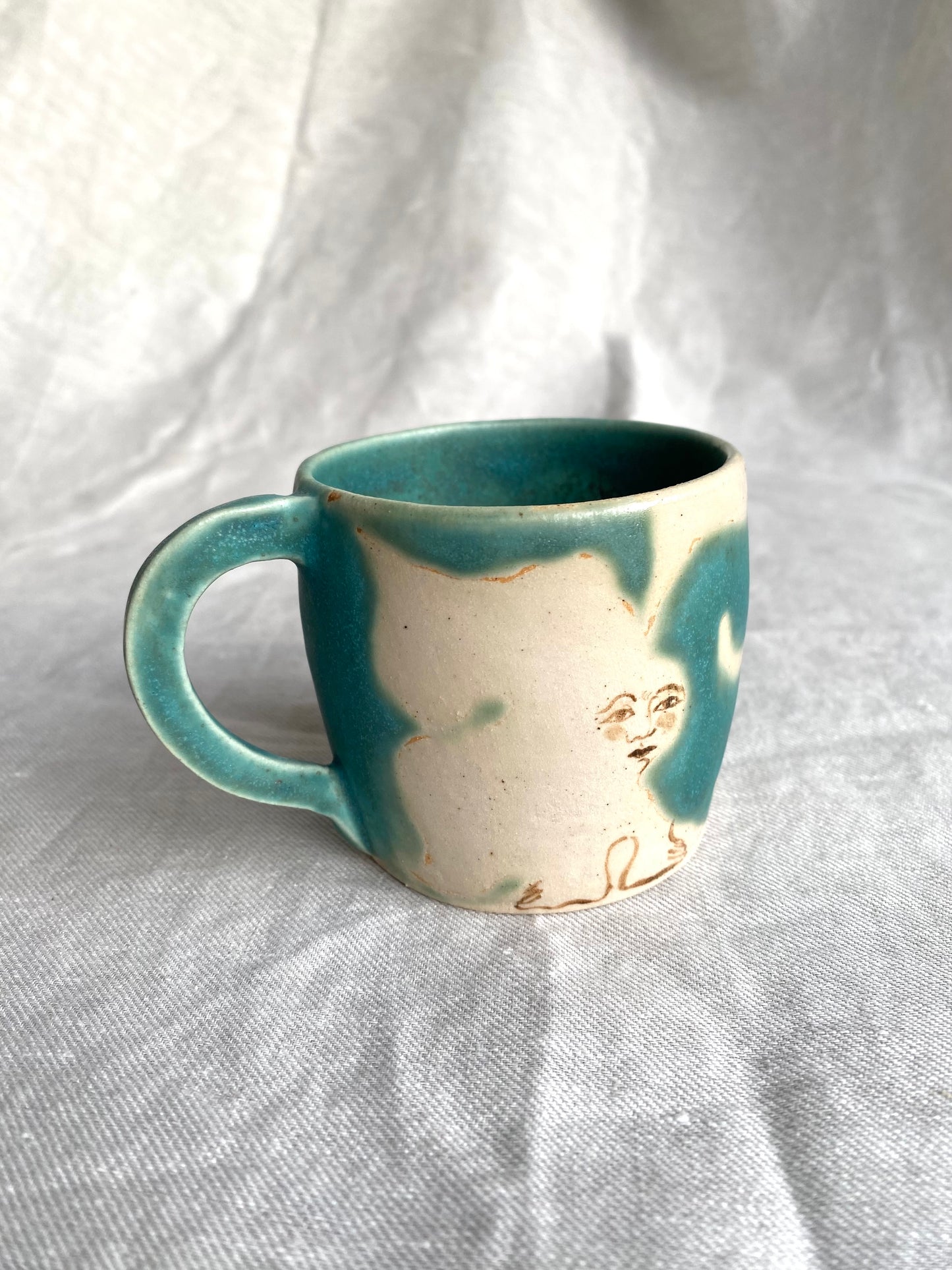 Angel in Turquoise and White- Large Coffee Cup