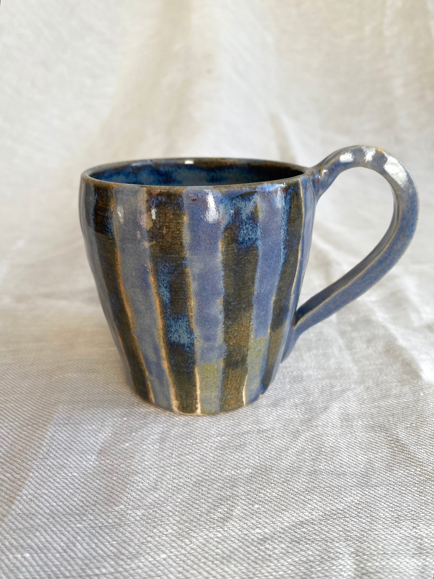 Angel in Blue and Black Shadow- Large Coffee Cup