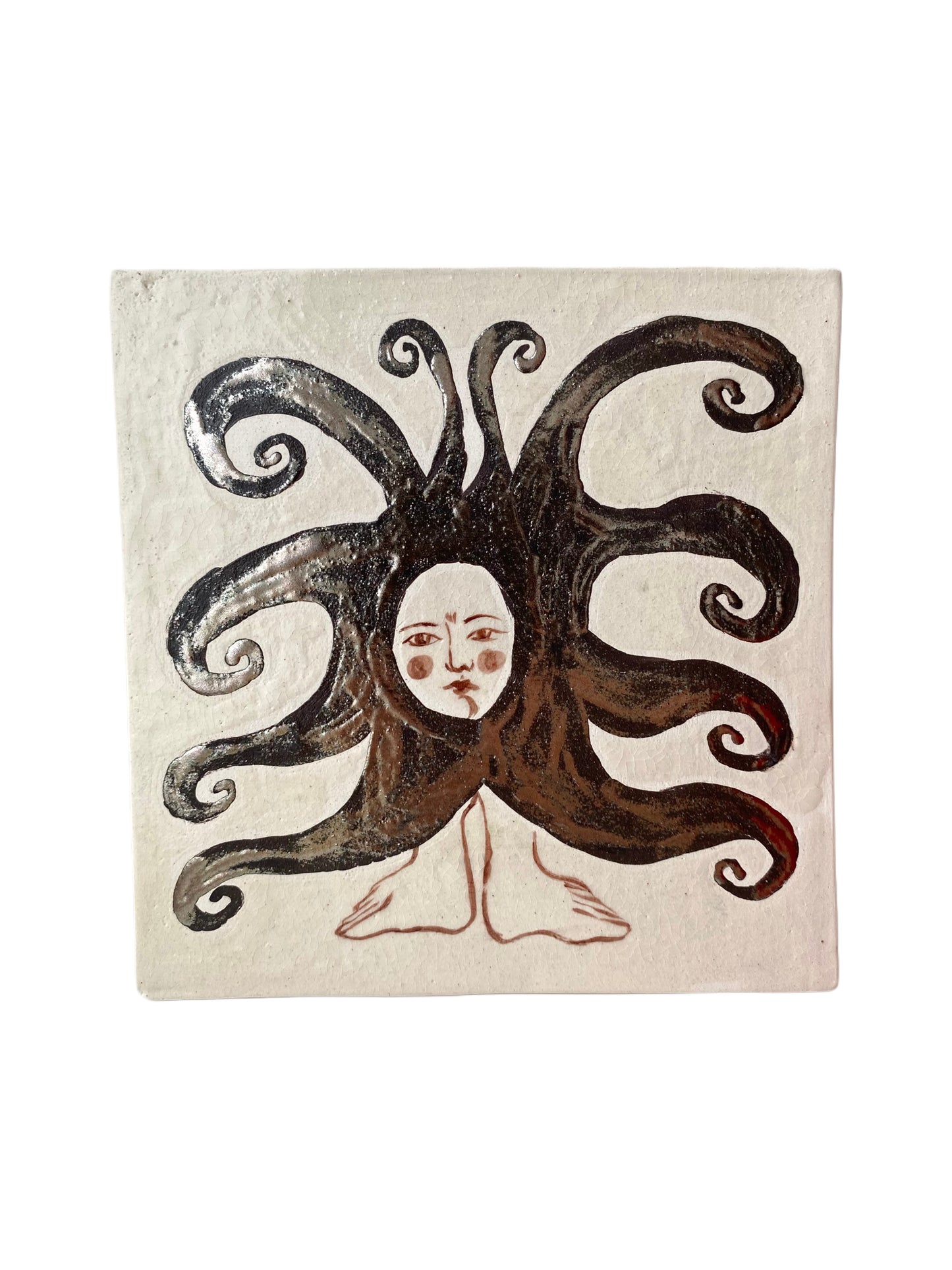 Angel in Chrome and White - Ceramic Tile