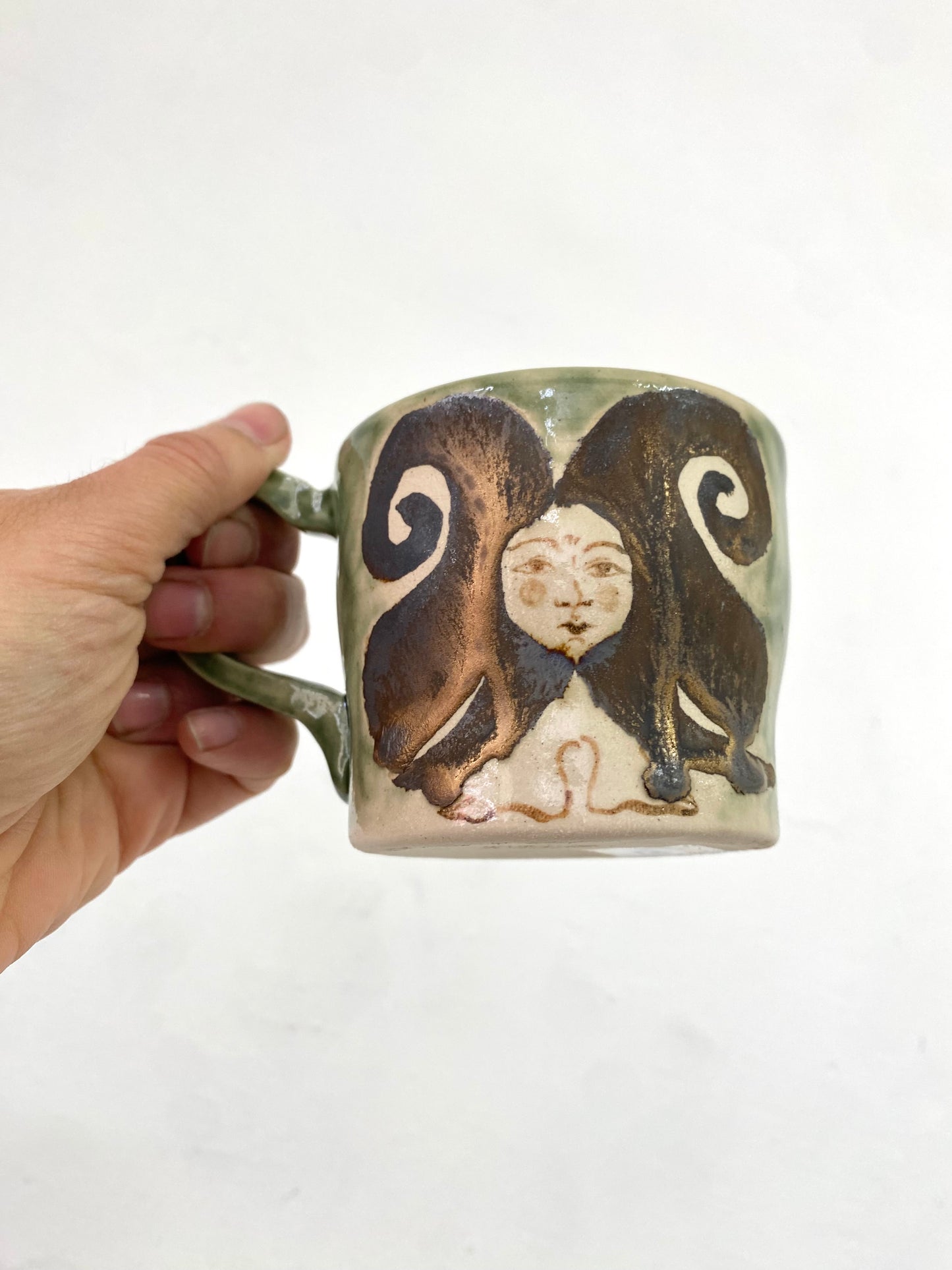 Angel in Soft Blue and Gold - Medium Coffee Cup