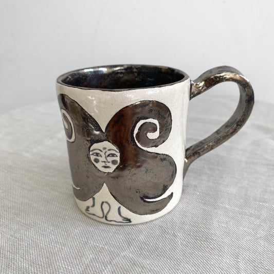 Angel in Chrome and White - Large Coffee Cup