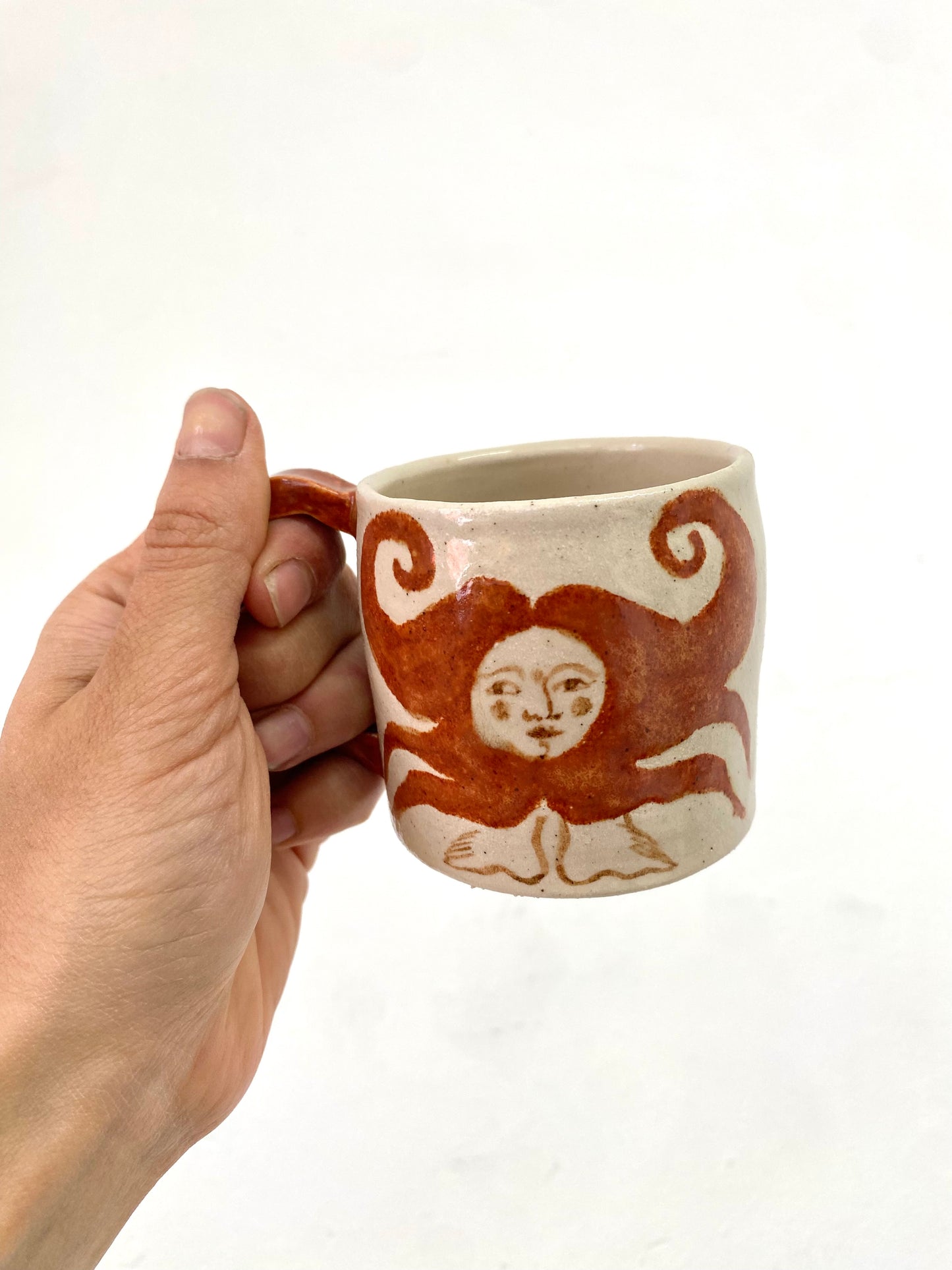 Angel in Rust Red and White- Medium Coffee Cup