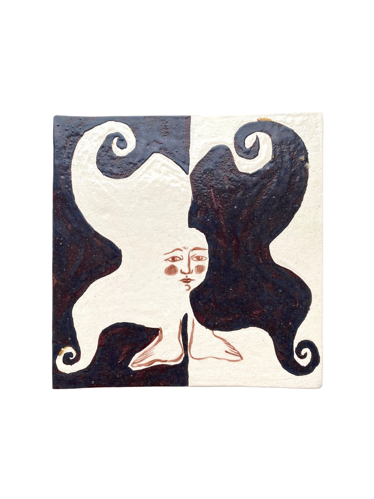 Angel in Dark Purple and White - Ceramic Tile