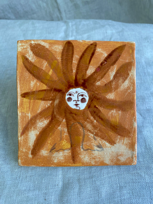 Flower in Orange  - Ceramic Tile