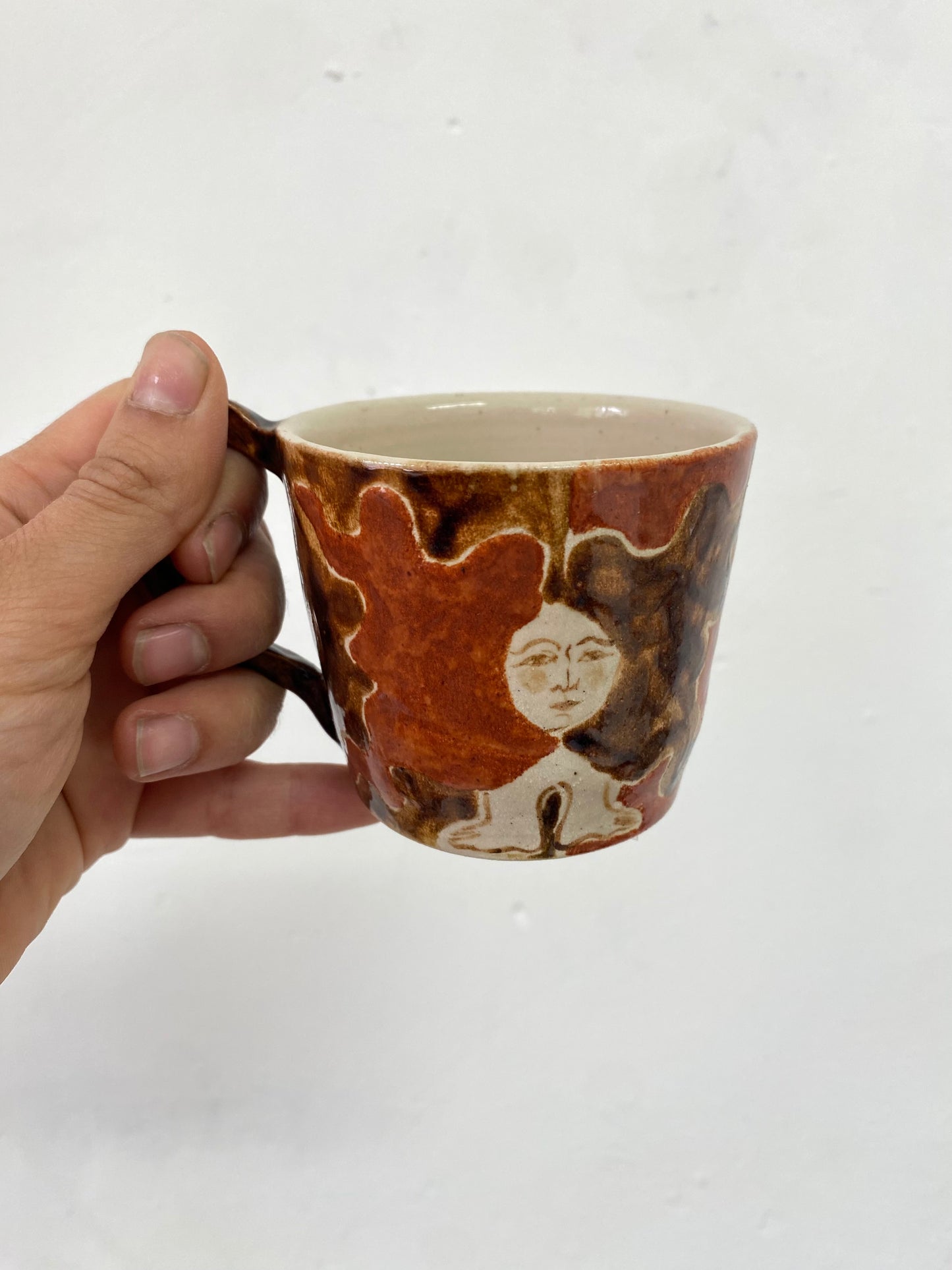 Angel in Rust Red and Brown- Medium Coffee Cup