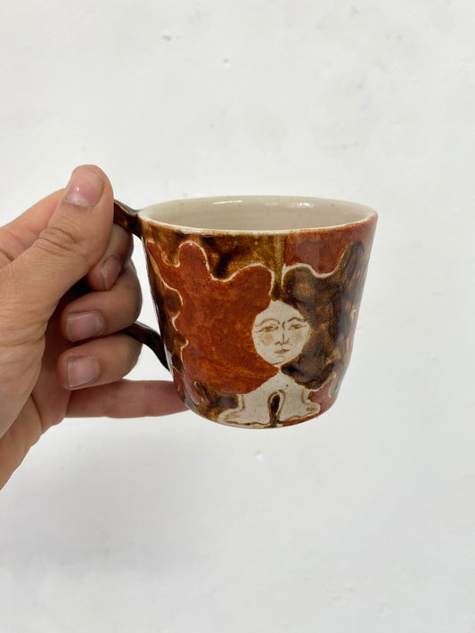 Angel in Rust Red and Brown- Medium Coffee Cup