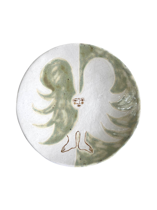 Angel Plate - Green and White