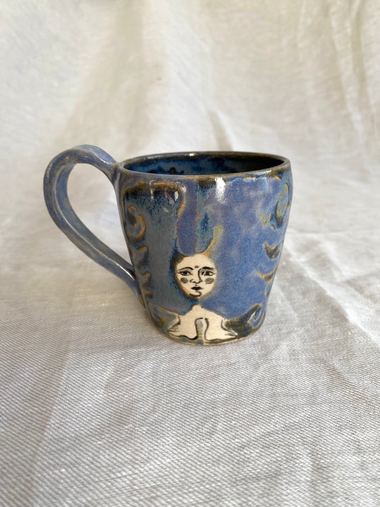 Angel in Blue and Black Shadow- Large Coffee Cup