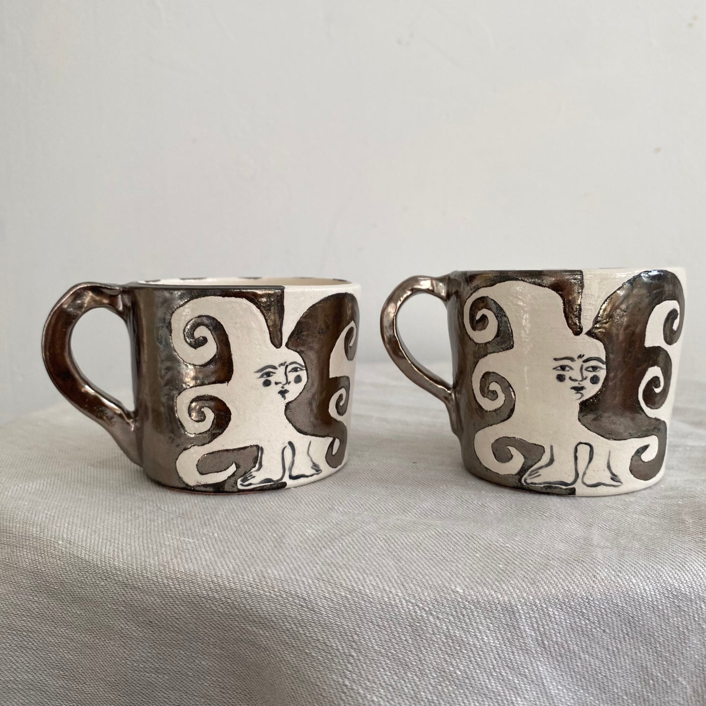 Angel in Chrome and White - Large Coffee Cup