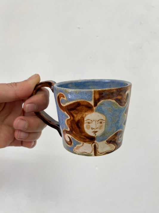 Angel in Blue and Brown- Medium Coffee Cup