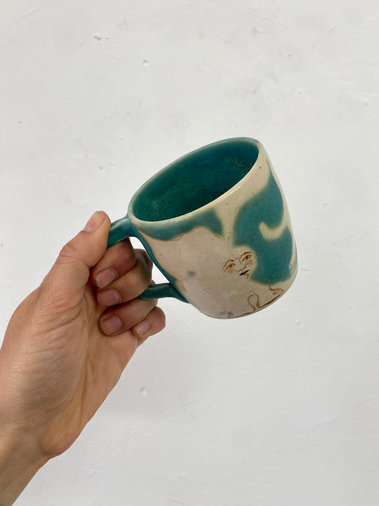 Angel in Turquoise and White- Large Coffee Cup