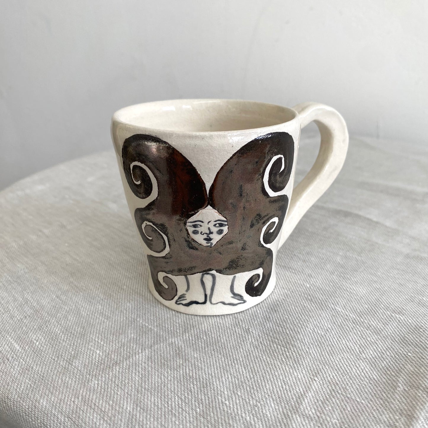 Angel in Chrome and White - Large Coffee Cup