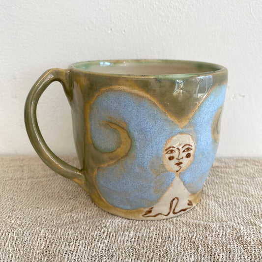 Angel in Blue and Green - Large Mug