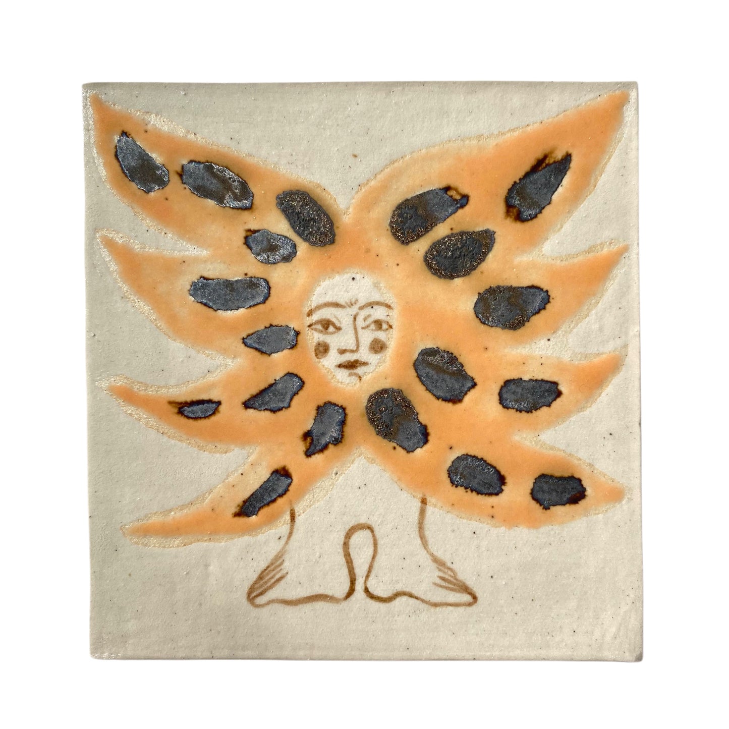 Angel in Gold & Orange - Ceramic Tile