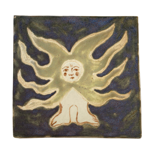 Angel in Green & Black Shadow - Ceramic Tile