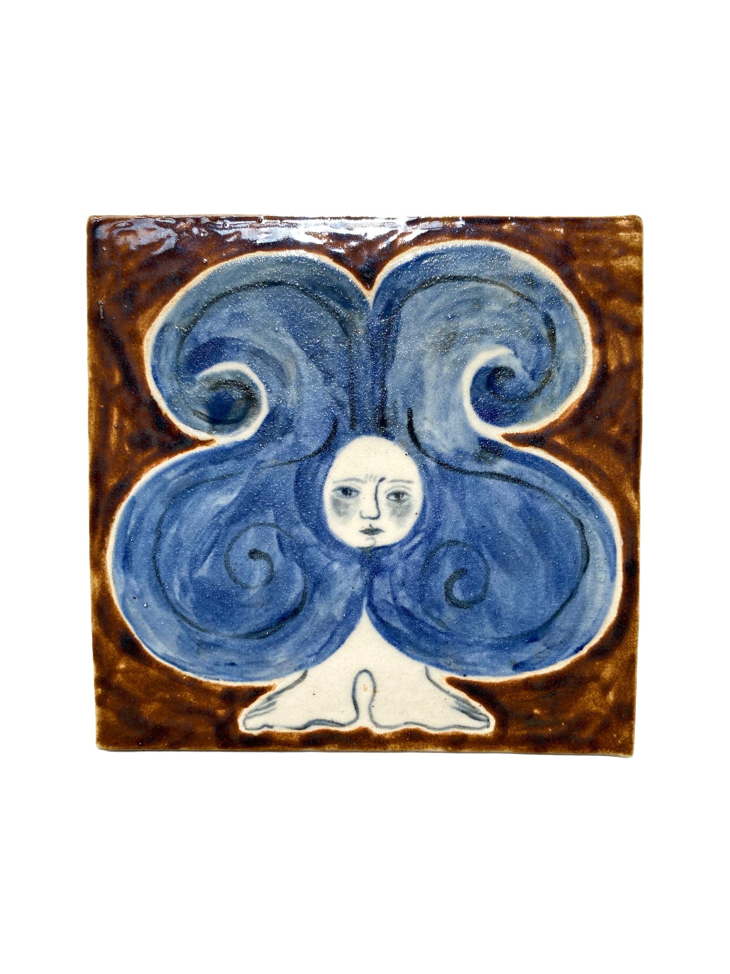 Angel in Blue and Brown  - Ceramic Tile