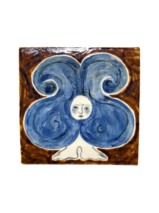 Angel in Blue and Brown  - Ceramic Tile