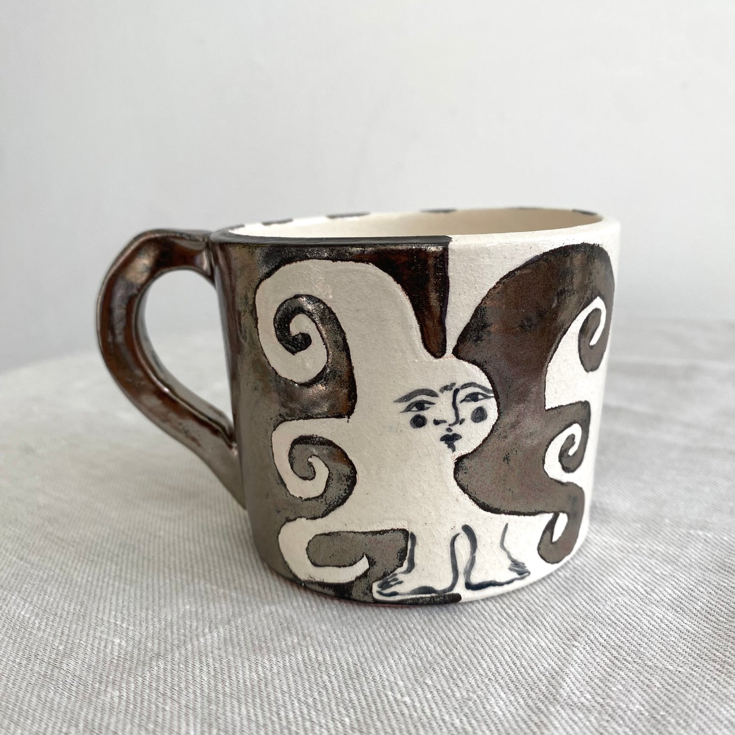 Angel in Chrome and White - Large Coffee Cup