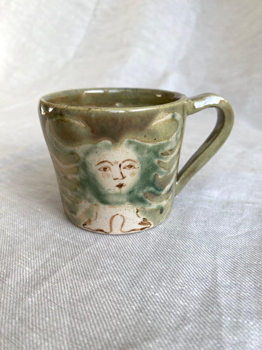 Angel in Soft Greens - Medium Coffee Cup