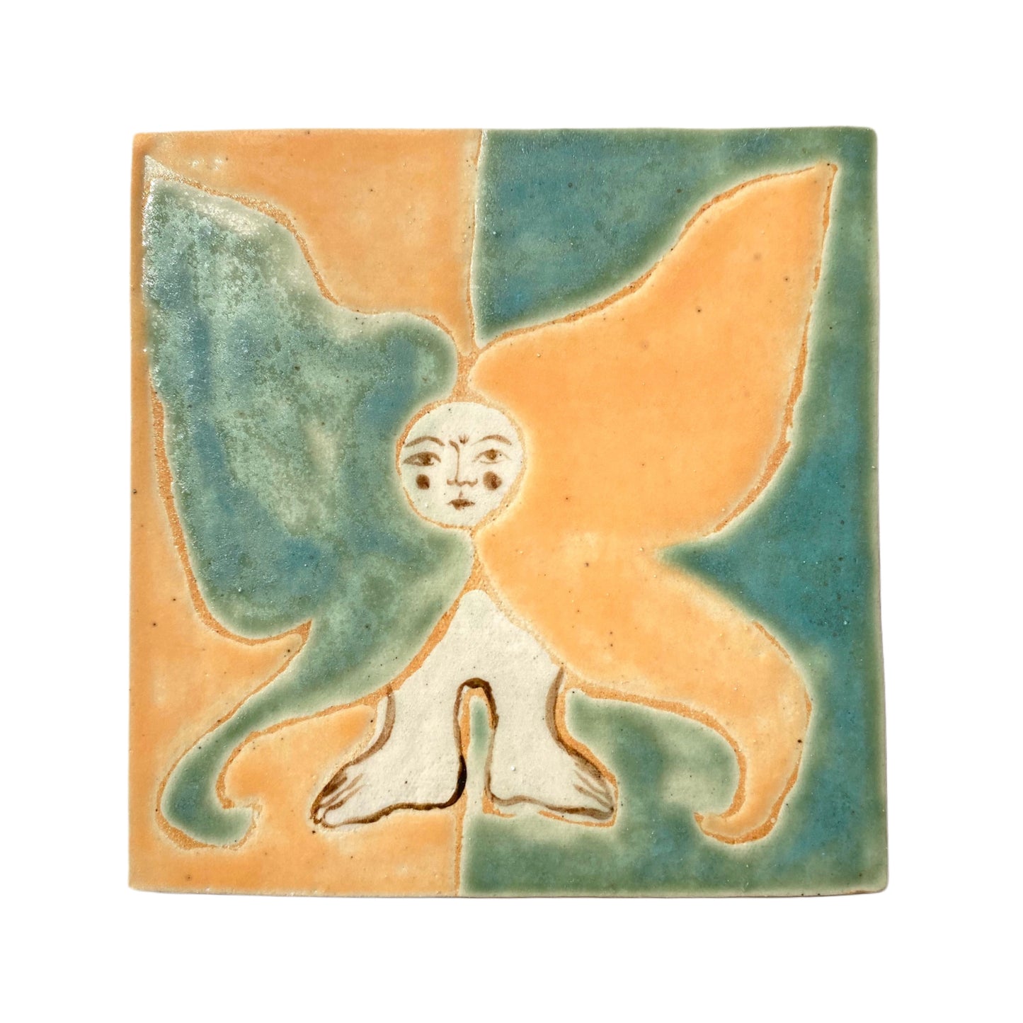 Angel in Orange & Turmaline - Ceramic Tile