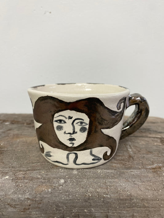 Angel in Chrome and White - Medium Coffee Cup