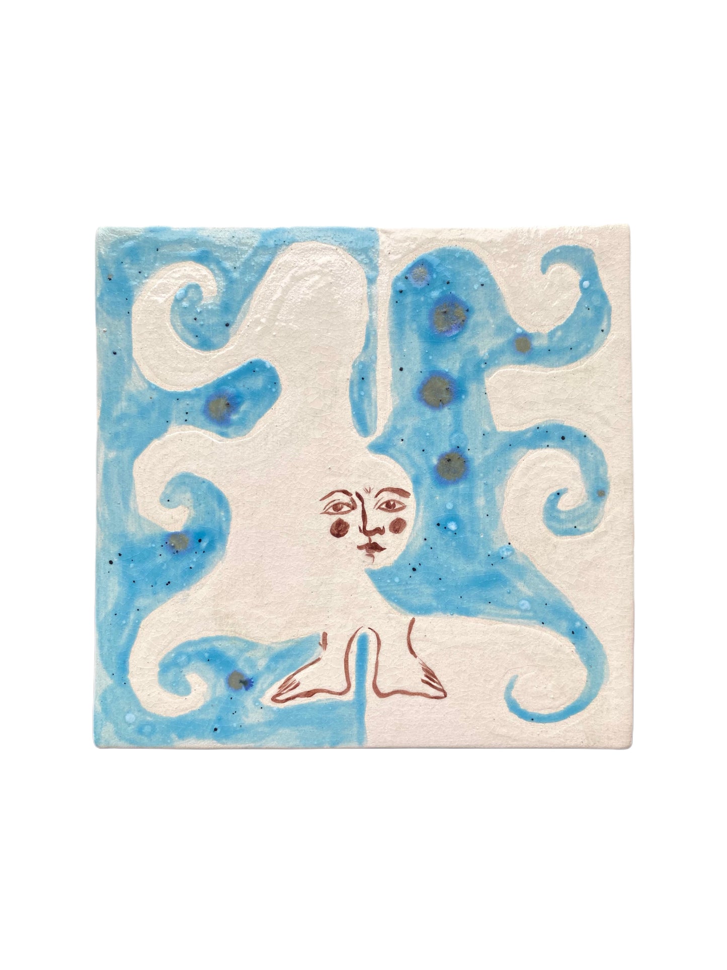 Angel in Blue and White - Ceramic Tile