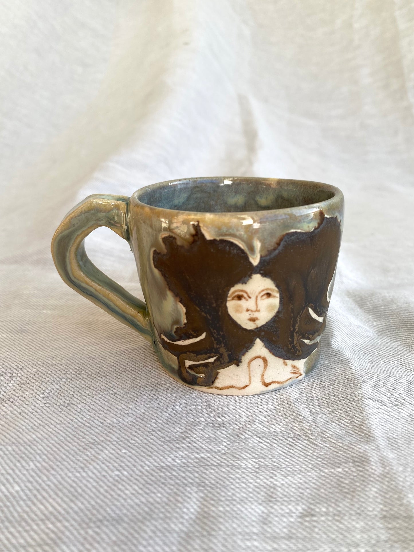 Angel in Soft Blue and Gold - Medium Coffee Cup