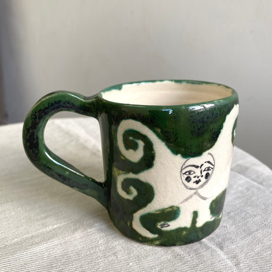 Angel in Green and White - Large Coffee Cup