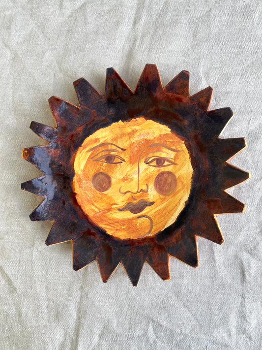 Sun Plate - Terracotta and Burgundy