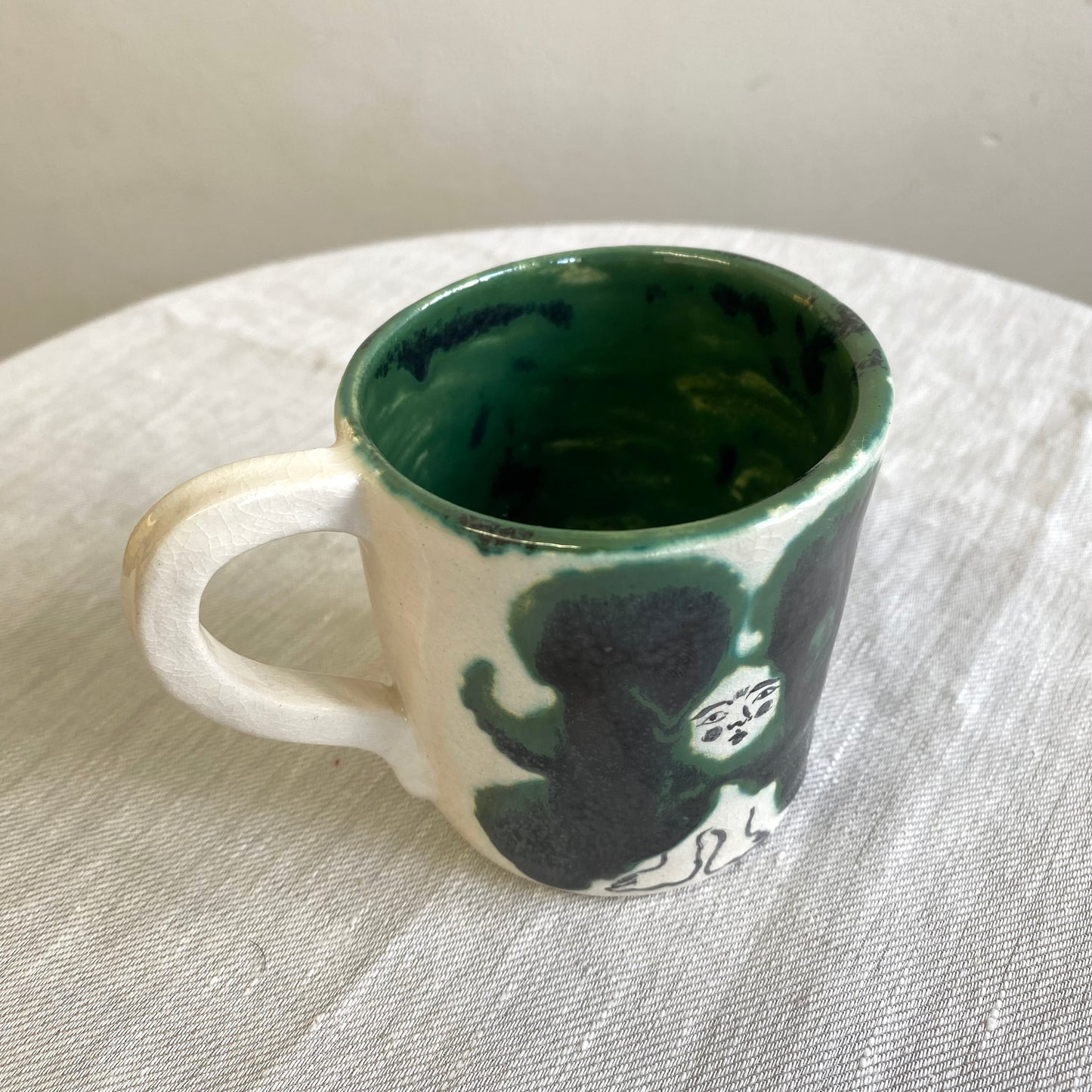 Angel in Green and White - Medium Coffee Cup