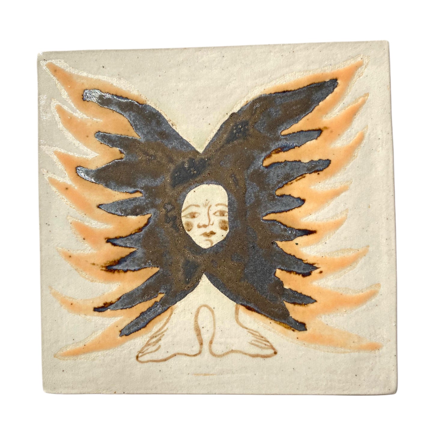 Angel in Gold & Orange - Ceramic Tile