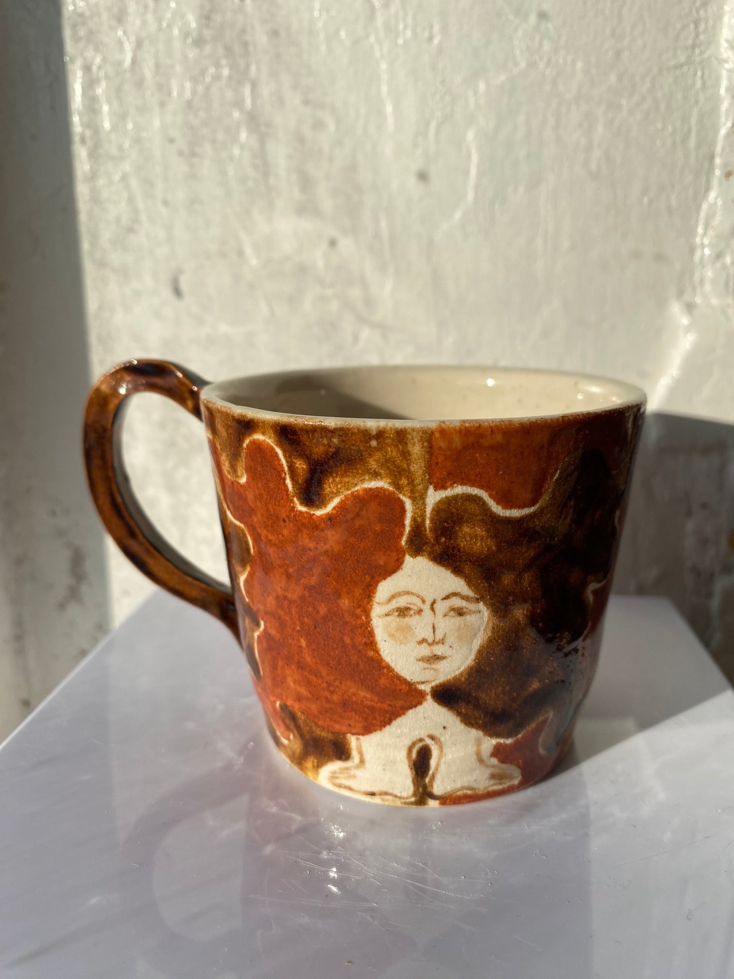 Angel in Rust Red and Brown- Medium Coffee Cup