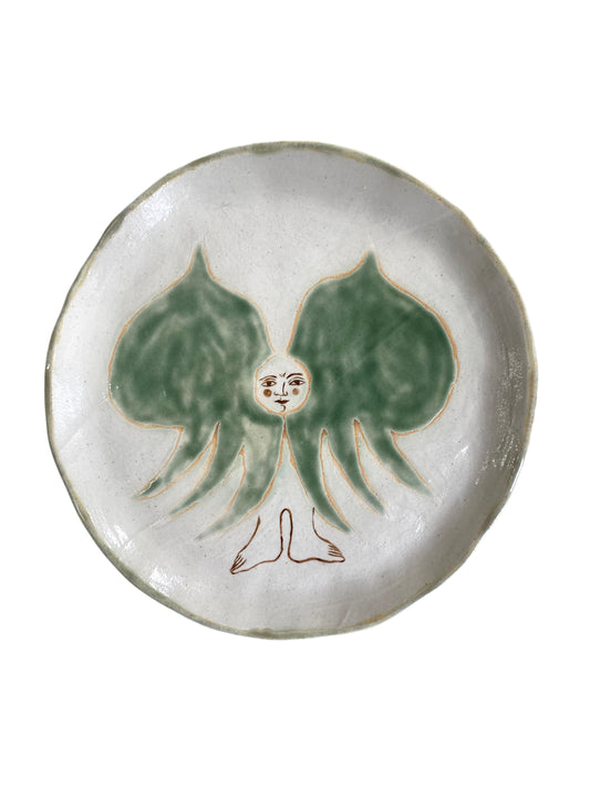 Angel Plate - Green and White