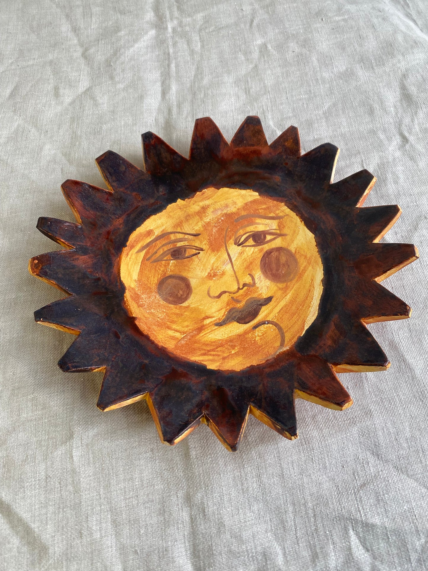 Sun Plate - Terracotta and Burgundy