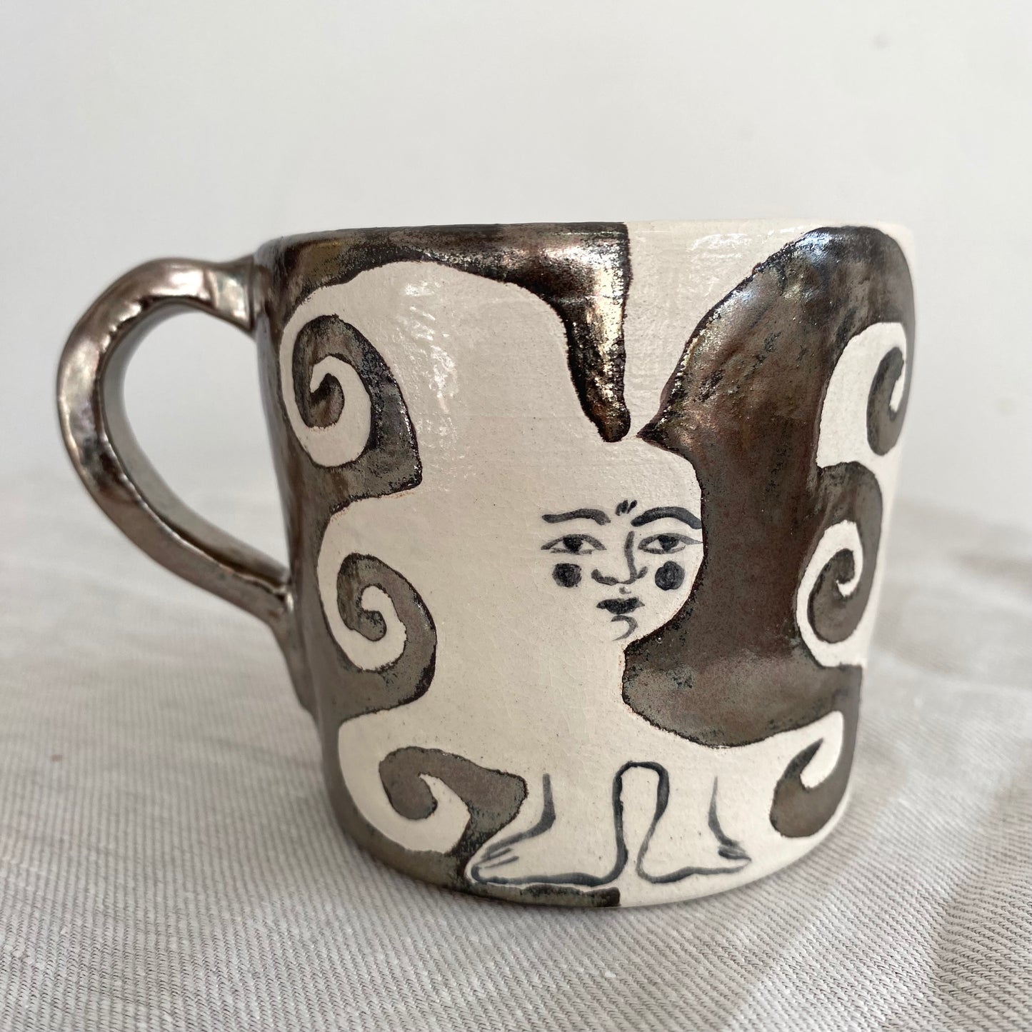 Angel in Chrome and White - Large Coffee Cup